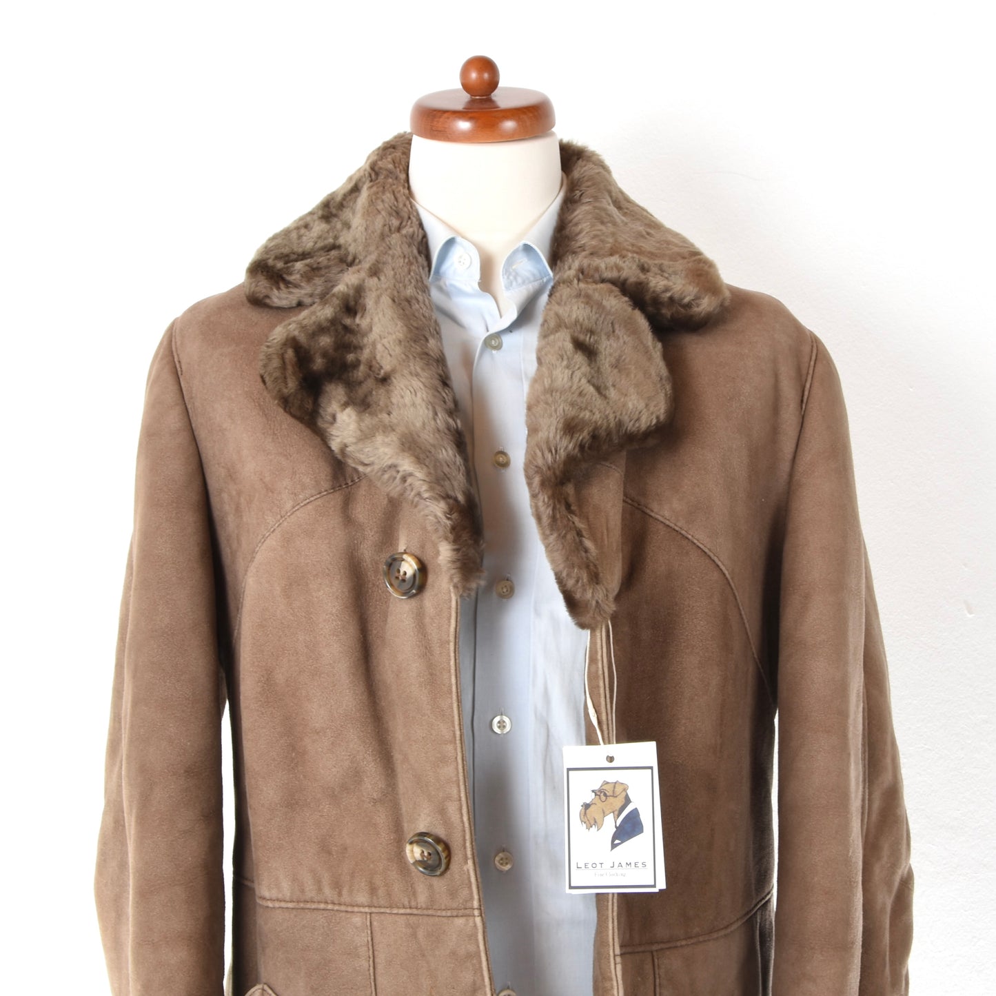 BWS Modell Vintage Shearling Coat Size 48 Chest ca. 54cm - Brown