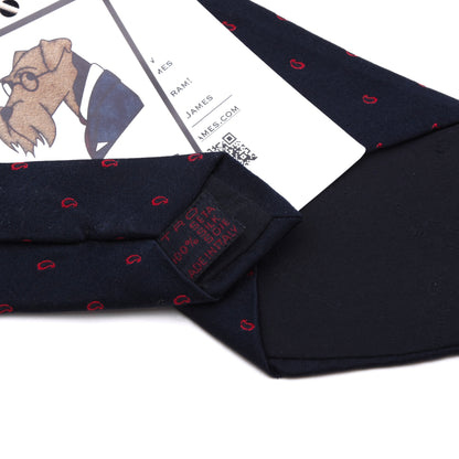 Etro Milano Silk Tie ca. 146.5cm Made in Italy - Navy Red Paisley