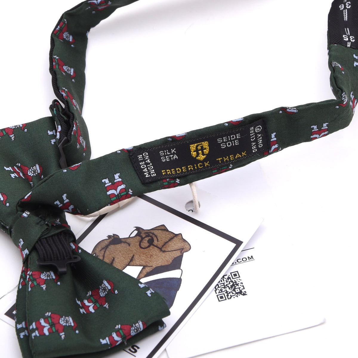 Frederick Theak Seide Fliege Made in England – Grün Weihnachtsmann