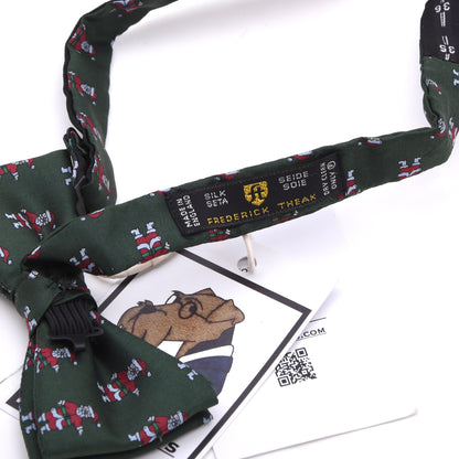 Frederick Theak Seide Fliege Made in England – Grün Weihnachtsmann