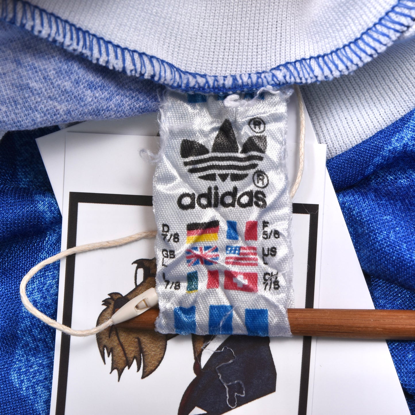 Vintage Adidas Fußballtrikot Größe D 7/8 ca. 51,5cm - Blau