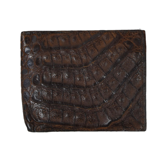 Classic Crocodile Skin Wallet - Brown