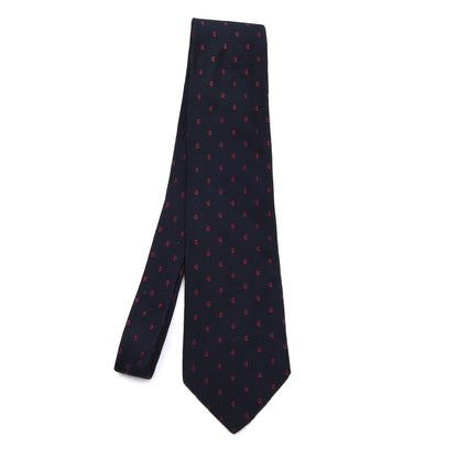 Etro Milano Silk Tie ca. 146.5cm Made in Italy - Navy Red Paisley
