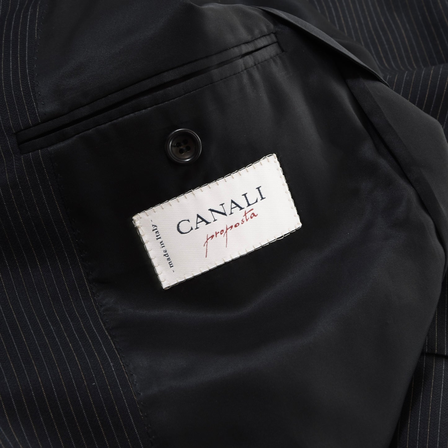 NWT Canali Proposta Wool Suit Size 52 ca. 56.5cm - Pinstripes