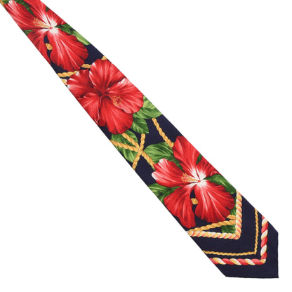 Kenzo Paris Silk Tie ca. 140.5cm/10cm - Hibiscus