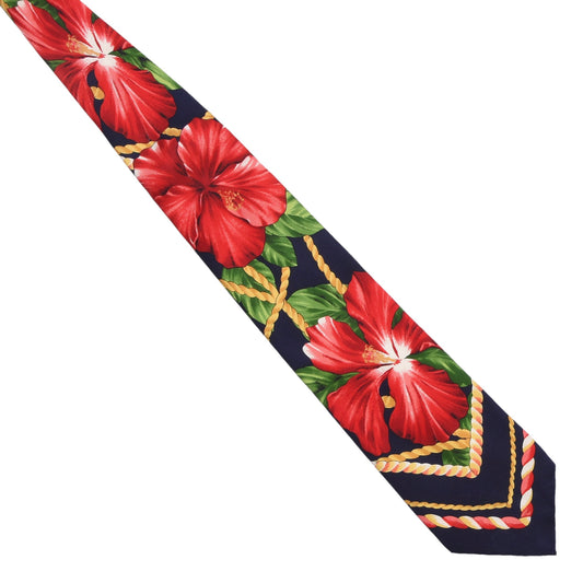 Kenzo Paris Silk Tie ca. 140.5cm/10cm - Hibiscus
