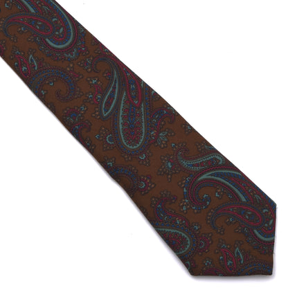 Jacques Ploenes Ancient Madder Seide Krawatte – Braun Paisley