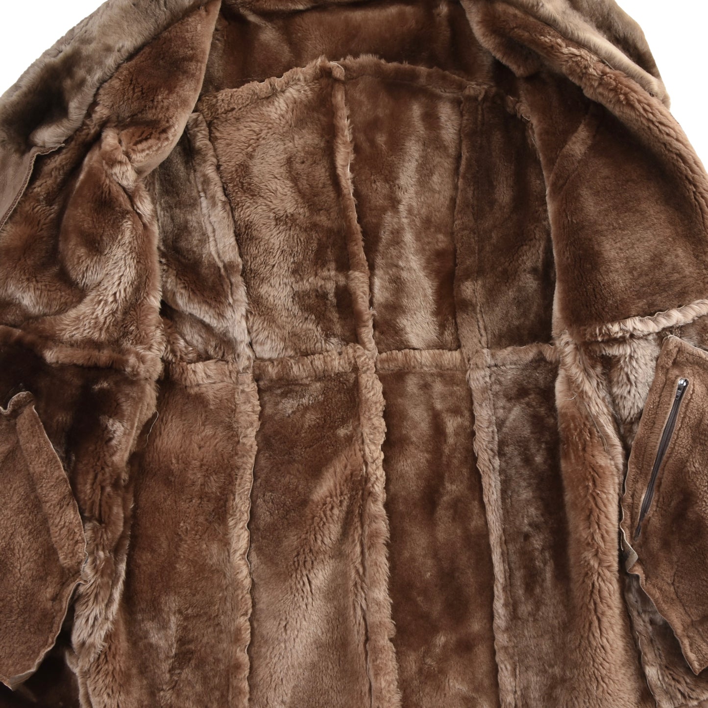 BWS Modell Vintage Shearling Coat Size 48 Chest ca. 54cm - Brown