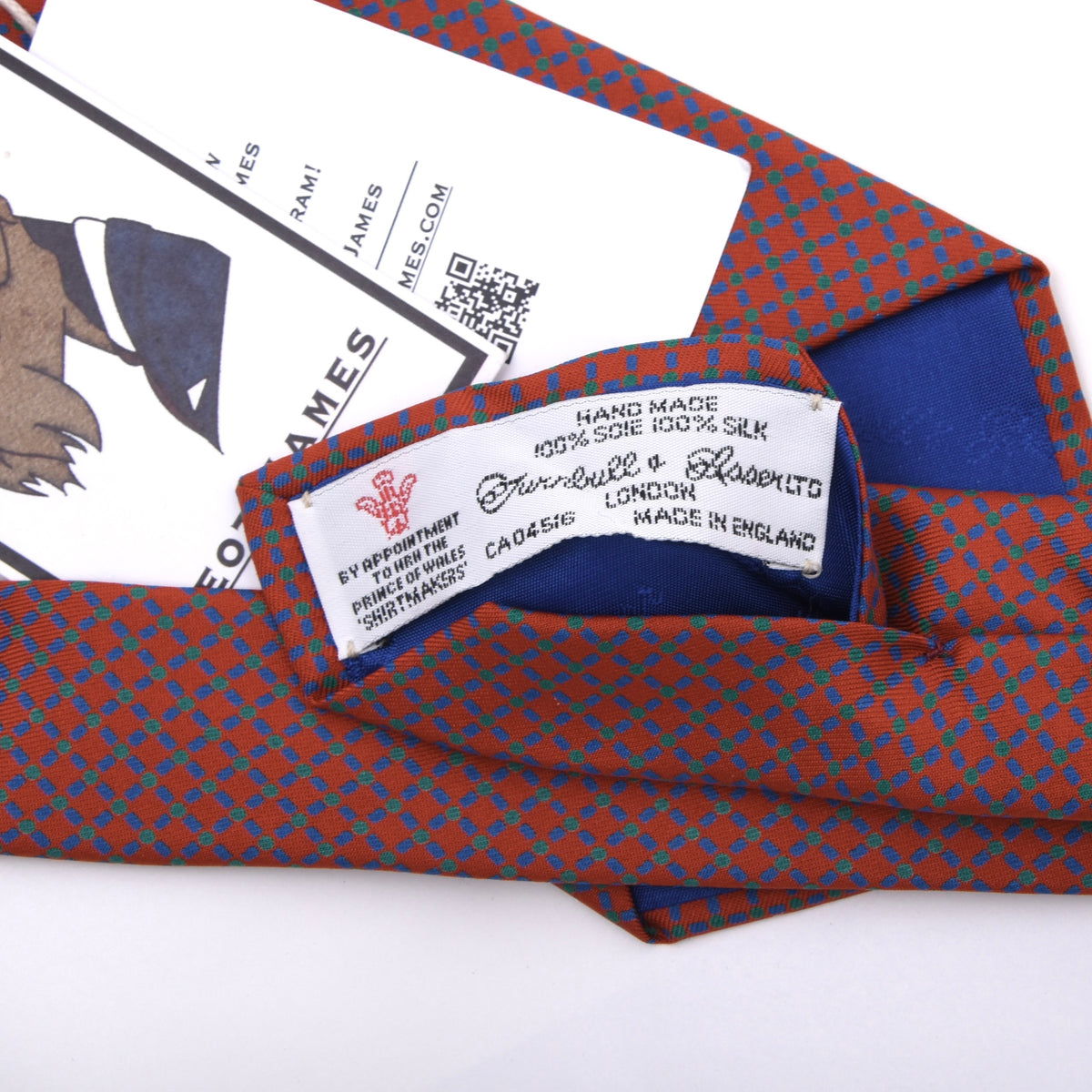 Turnbull & Asser Seide Krawatte Made in England - Rot Diamant