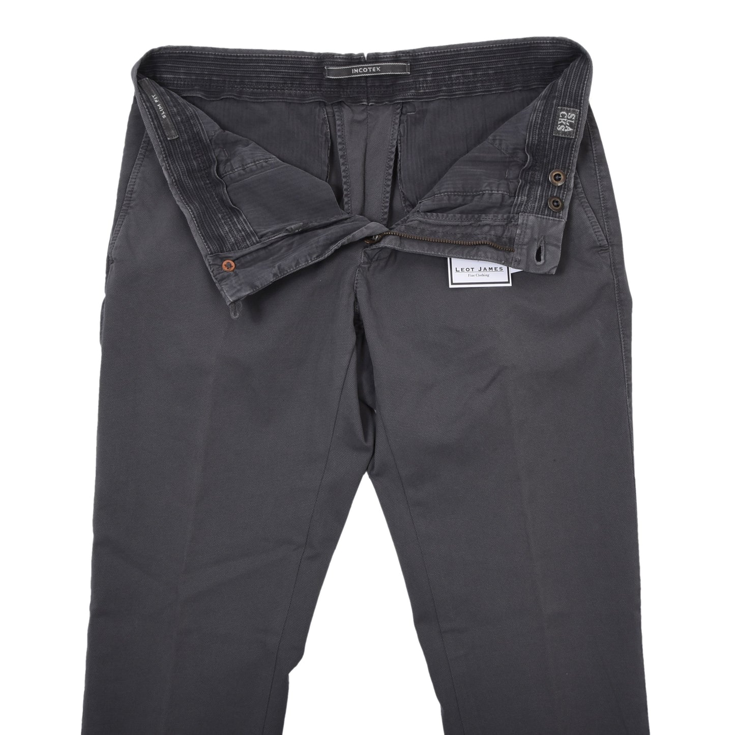 Incotex Hose/Chinos, Größe W32, Slim Fit, ca. 40,5 cm - Grau