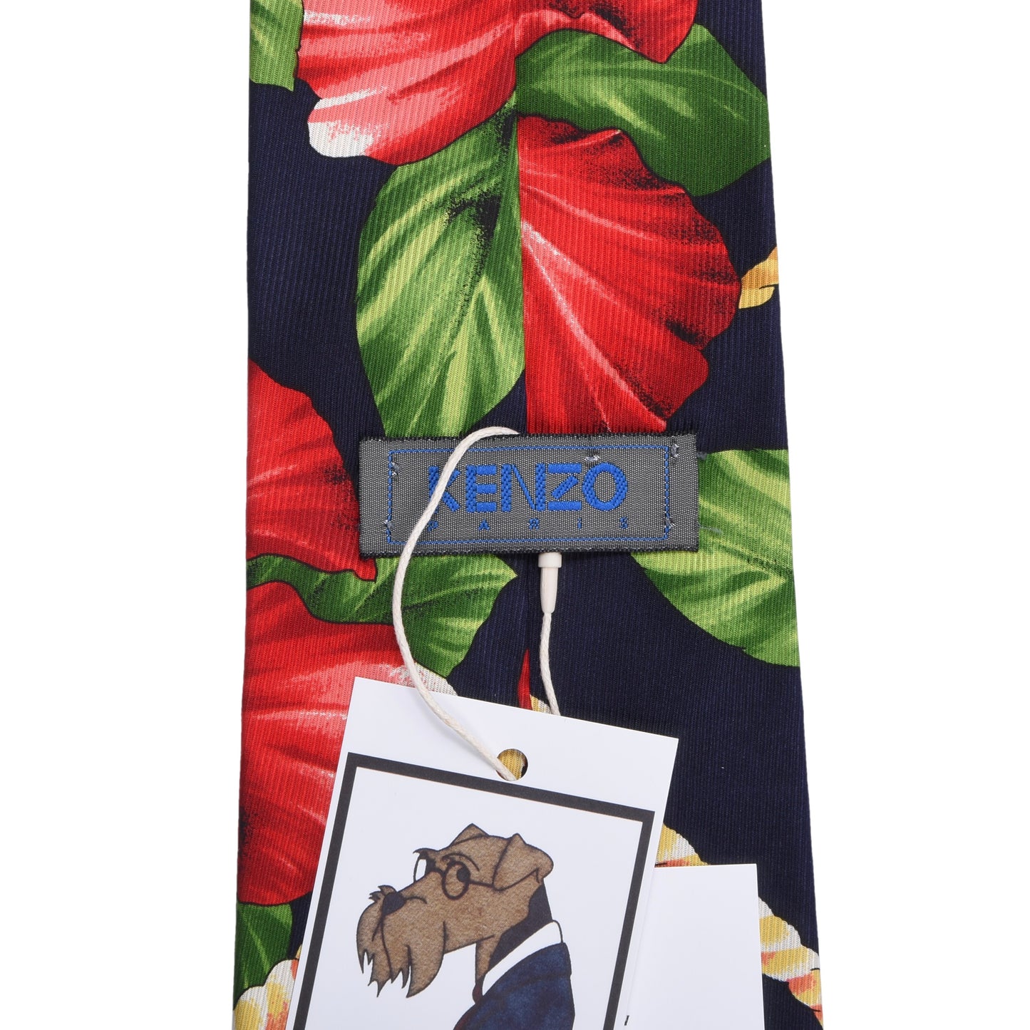 Kenzo Paris Silk Tie ca. 140.5cm/10cm - Hibiscus