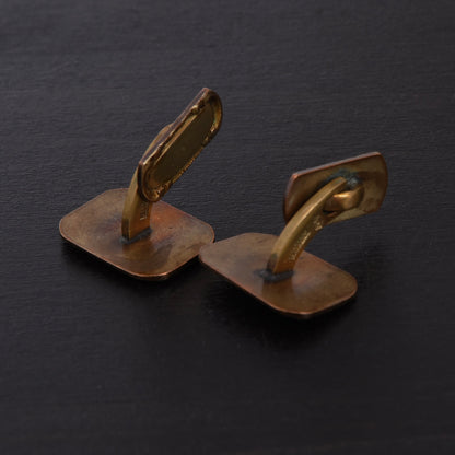 Vintage Manschettenknöpfe mit Guillochierung Amerikaner Doublé – Gold