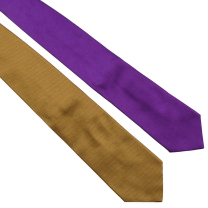 Etro Milano 2x Ties ca. 149cm/8-9.5cm - Gold/Purple