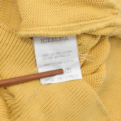 Vintage 1990 Iceberg Cotton Sweater Gr. V Chest ca. 60.5cm - Yellow/Jungle Book