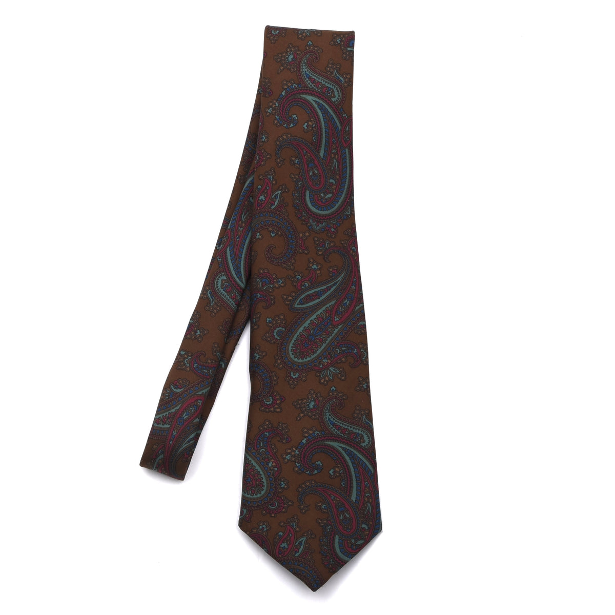 Jacques Ploenes Ancient Madder Seide Krawatte – Braun Paisley