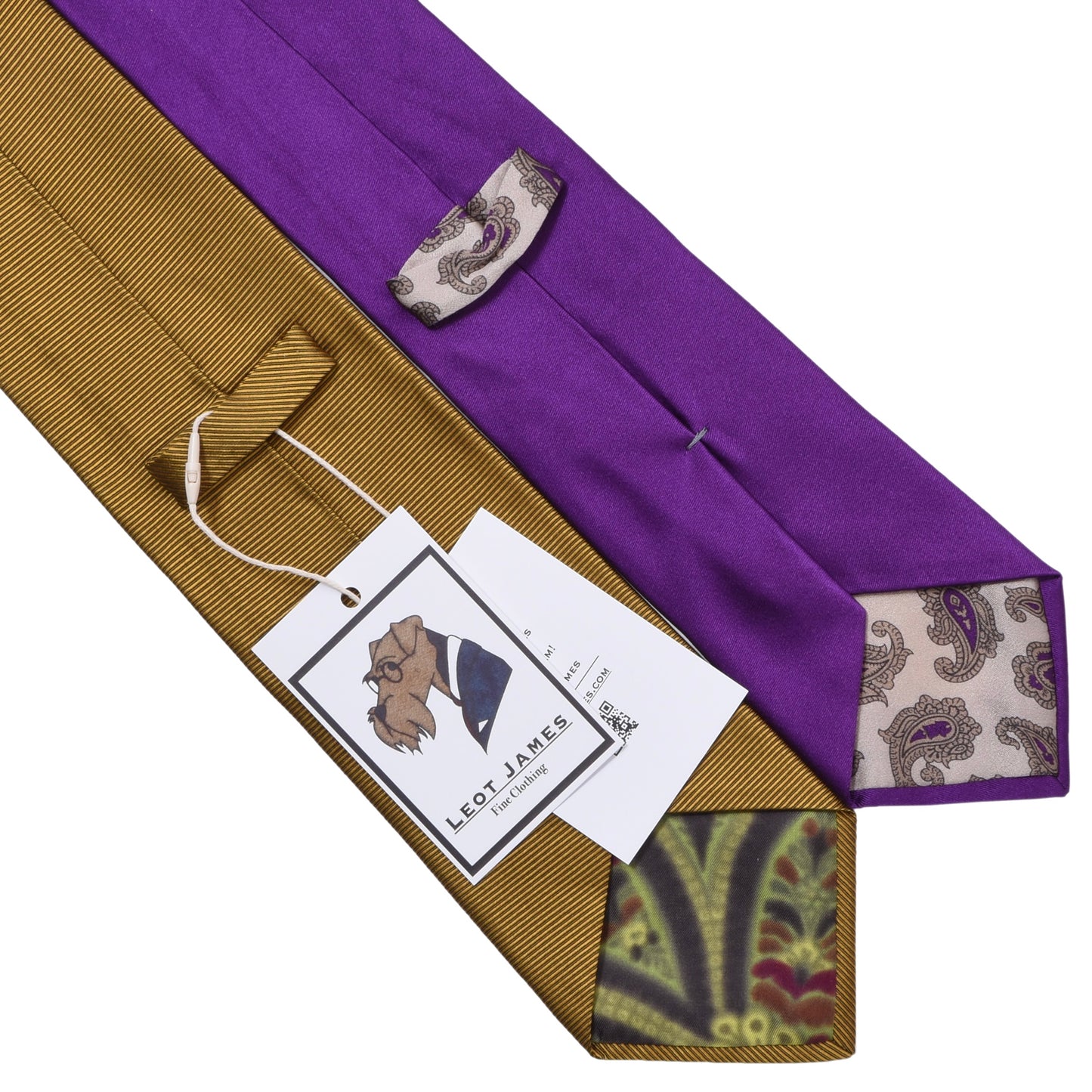 Etro Milano 2x Ties ca. 149cm/8-9.5cm - Gold/Purple