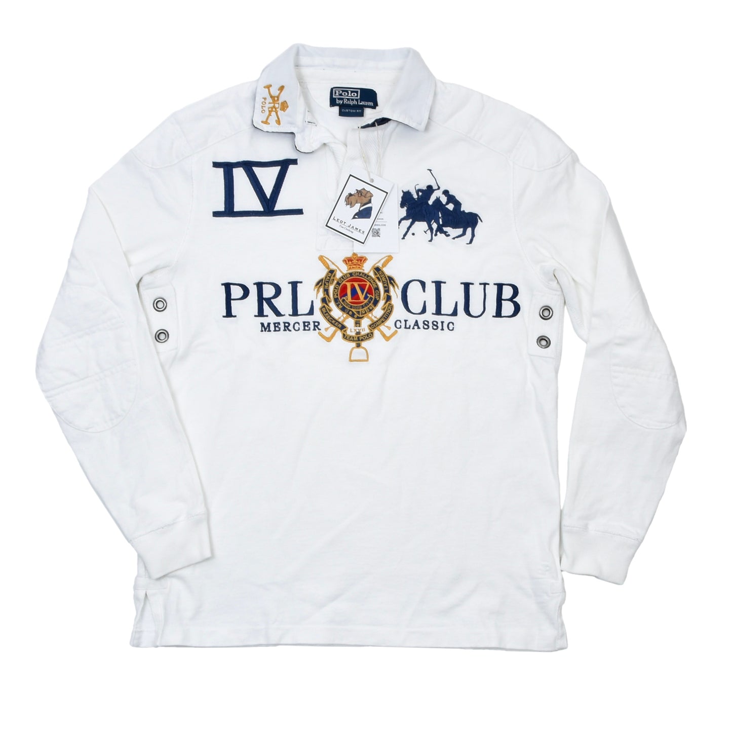 Polo Ralph Lauren Bleeker Classic Custom Fit Rugby Shirt Chest ca. 51.5cm - White