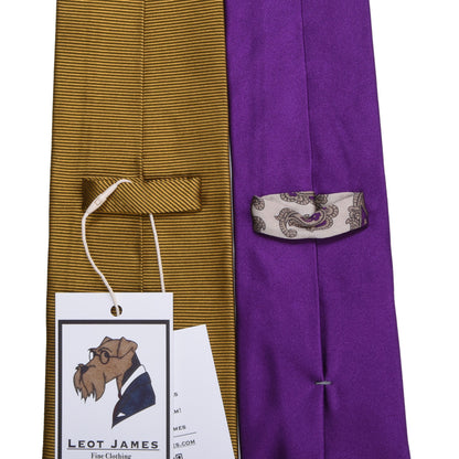 Etro Milano 2x Ties ca. 149cm/8-9.5cm - Gold/Purple