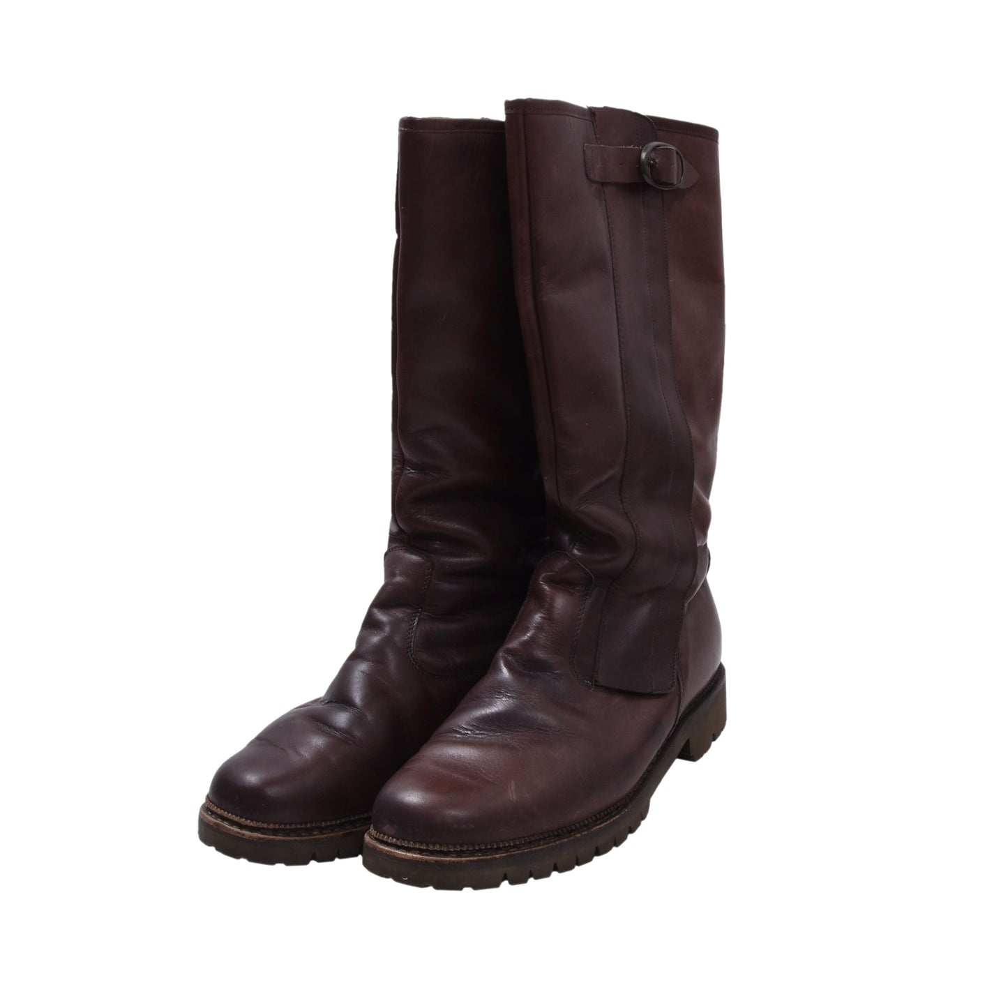 Wool-Lined Leather Boots Size 45 - Brown