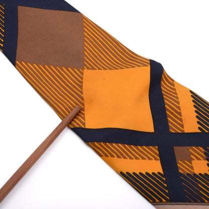 Vintage Pierre Balmain Silk Tie 11cm Wide Made in France - Orange/Blue