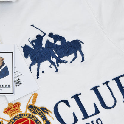Polo Ralph Lauren Bleeker Classic Custom Fit Rugby Shirt Chest ca. 51.5cm - White