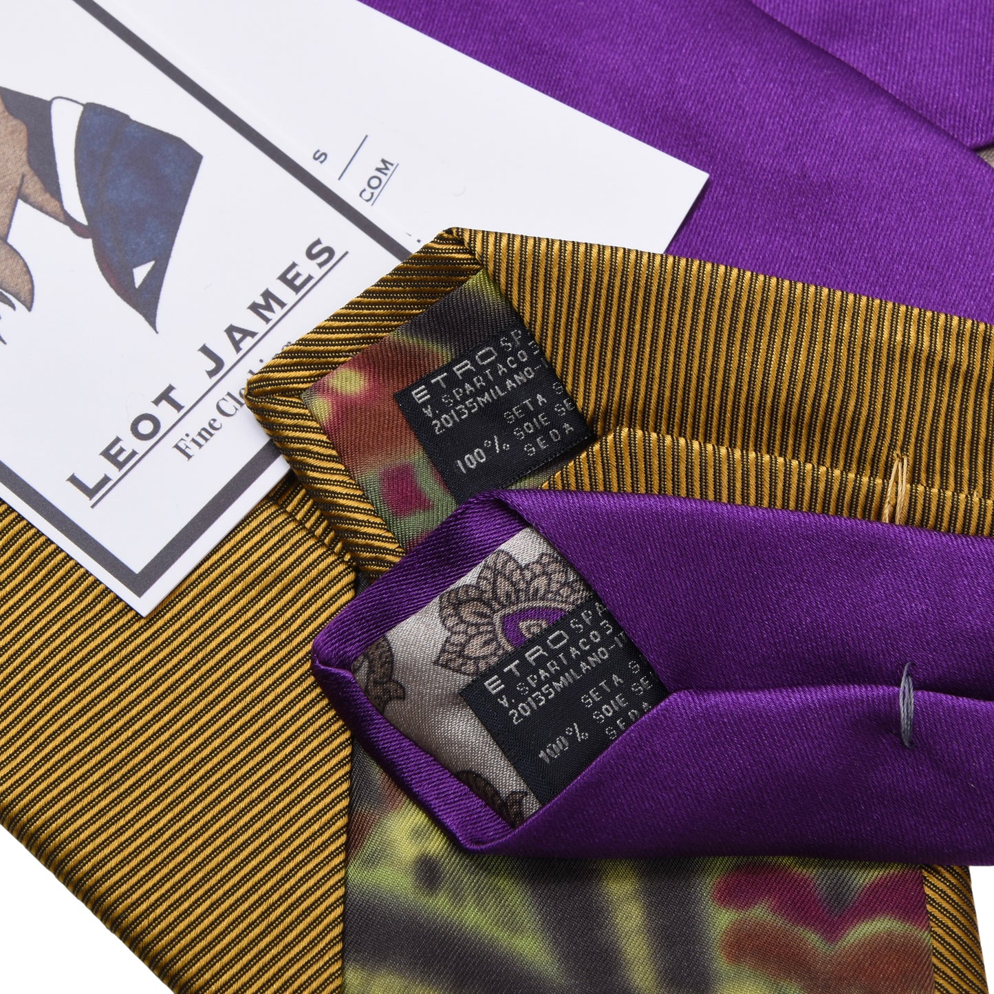 Etro Milano 2x Ties ca. 149cm/8-9.5cm - Gold/Purple