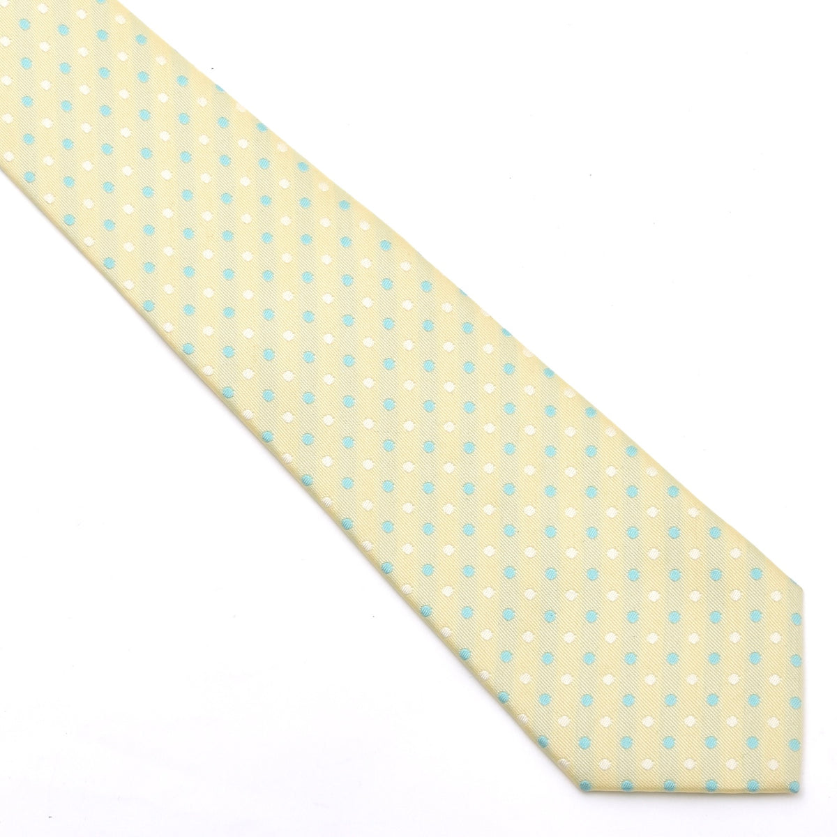 Lucio Lamberti Handmade Silk Tie ca. 151cm Made in Italy - Green Polka Dots