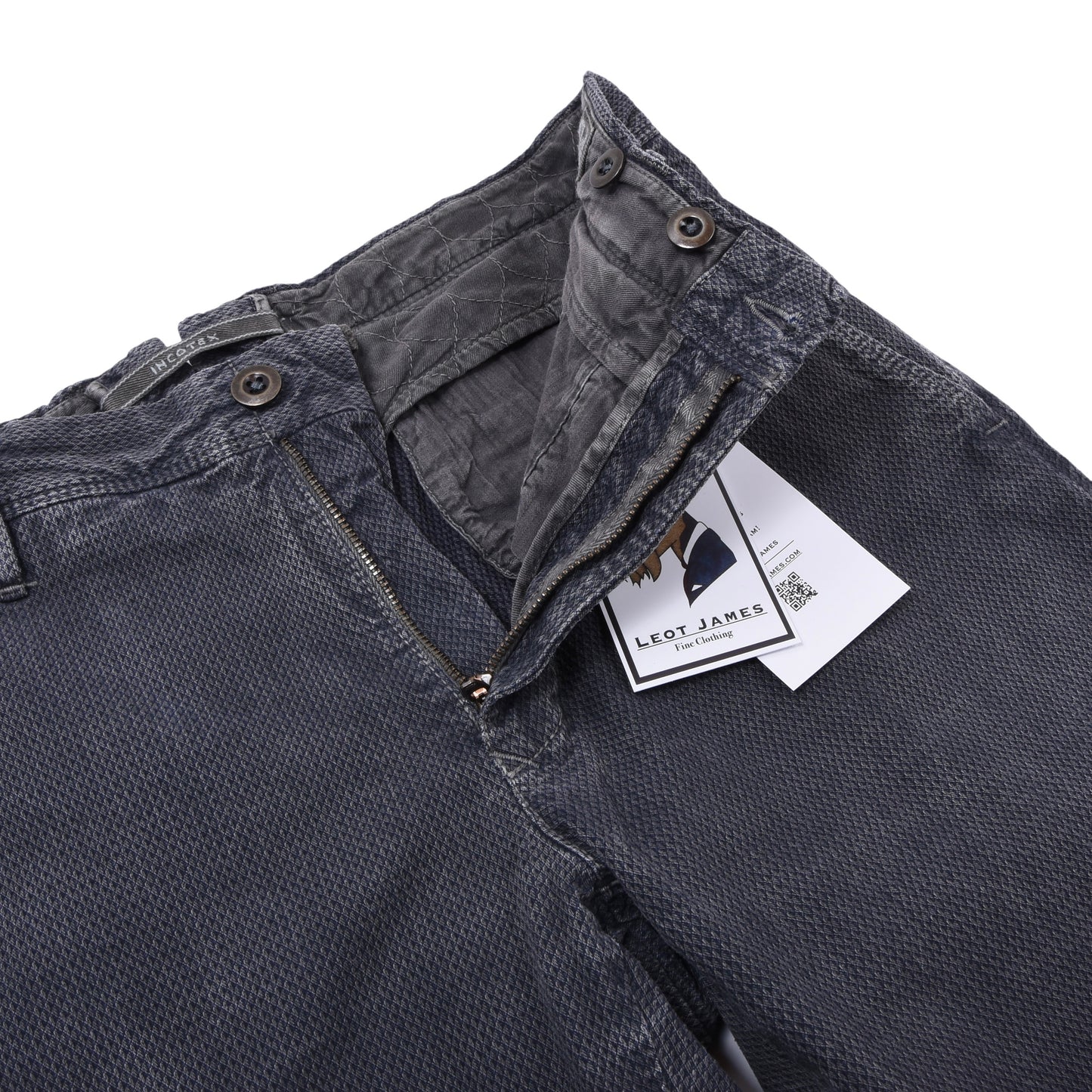 Incotex Hose/Chinos, Größe W31, Slim Fit, ca. 39,5 cm, Blau-Grau