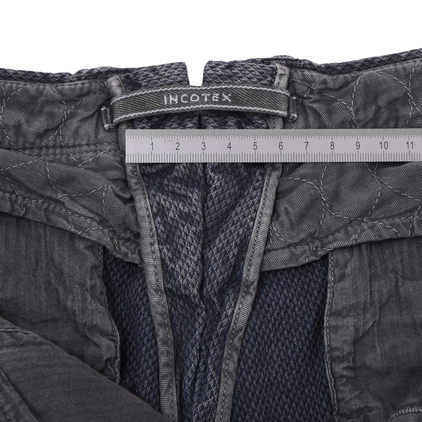 Incotex Hose/Chinos, Größe W31, Slim Fit, ca. 39,5 cm, Blau-Grau