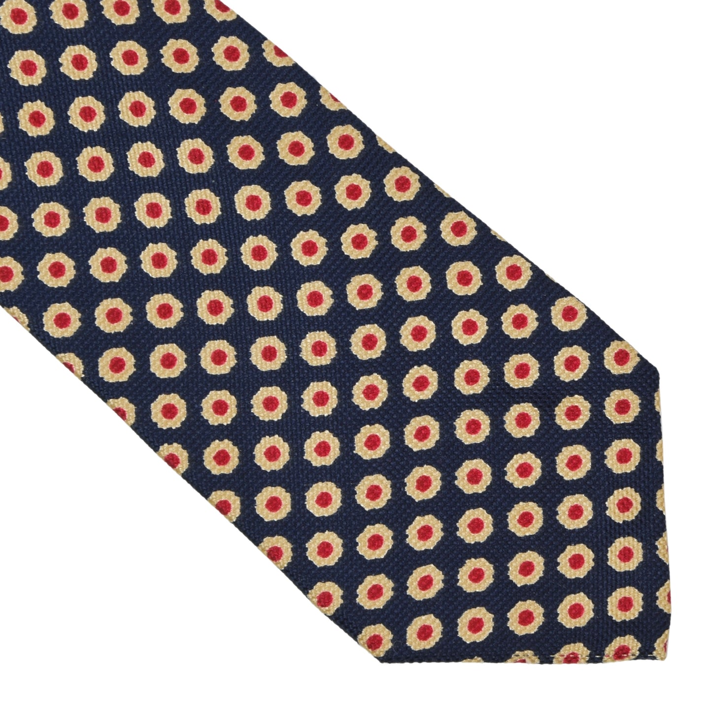 Ascot Hand Made Silk Tie - Navy Flowers