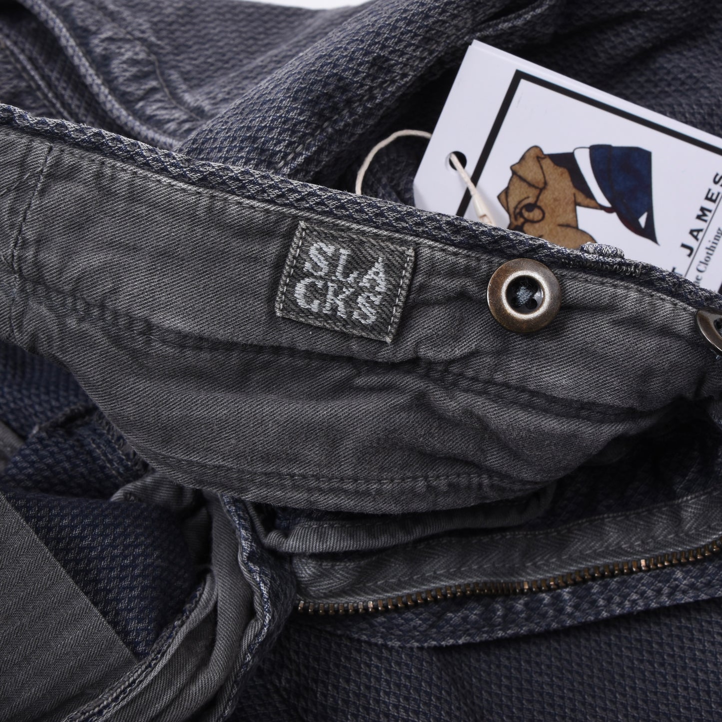 Incotex Hose/Chinos, Größe W31, Slim Fit, ca. 39,5 cm, Blau-Grau