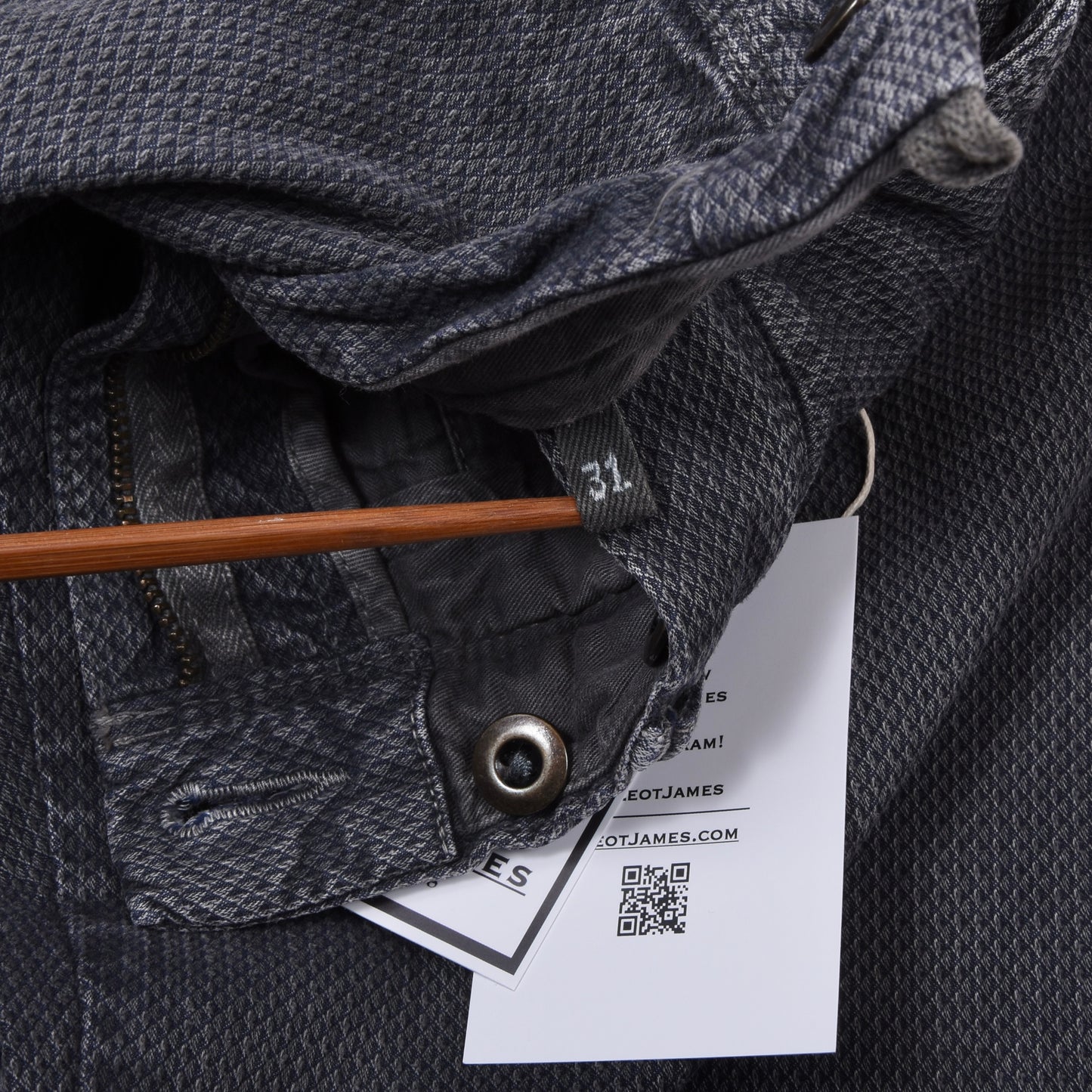 Incotex Hose/Chinos, Größe W31, Slim Fit, ca. 39,5 cm, Blau-Grau