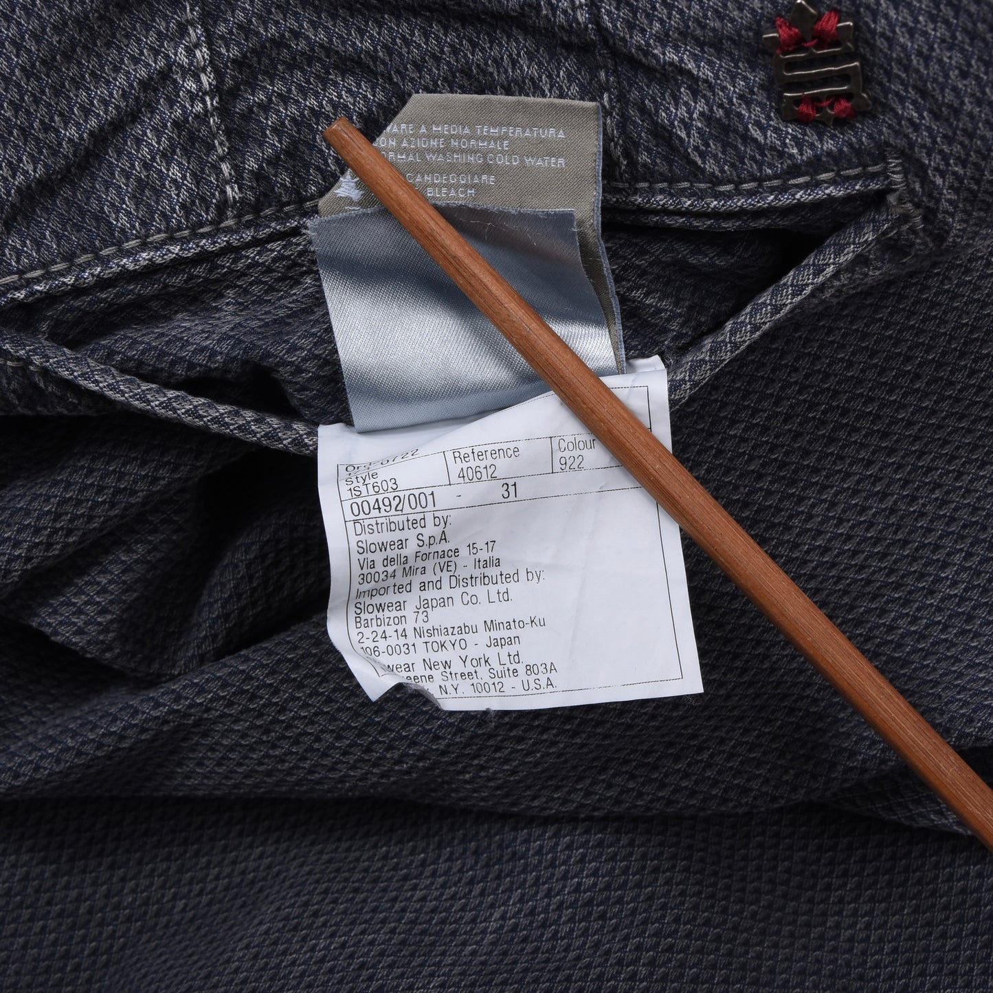 Incotex Hose/Chinos, Größe W31, Slim Fit, ca. 39,5 cm, Blau-Grau