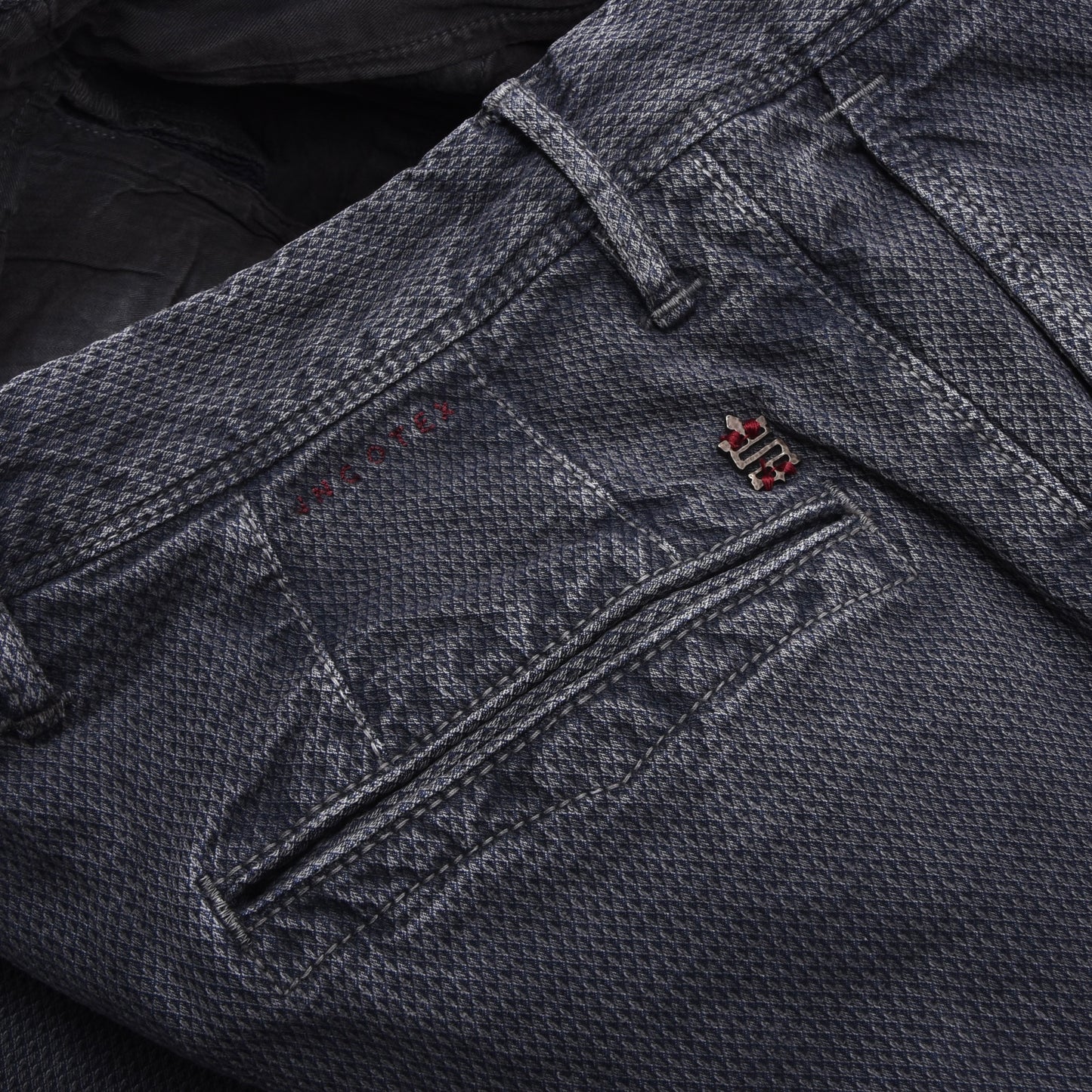 Incotex Hose/Chinos, Größe W31, Slim Fit, ca. 39,5 cm, Blau-Grau