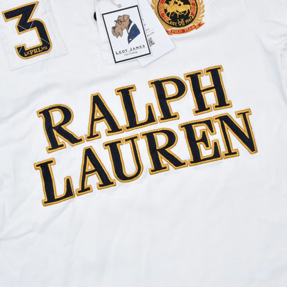 Polo Ralph Lauren RL Snow Polo Challenge Cup Rugby Shirt Chest ca. 49.5cm - White