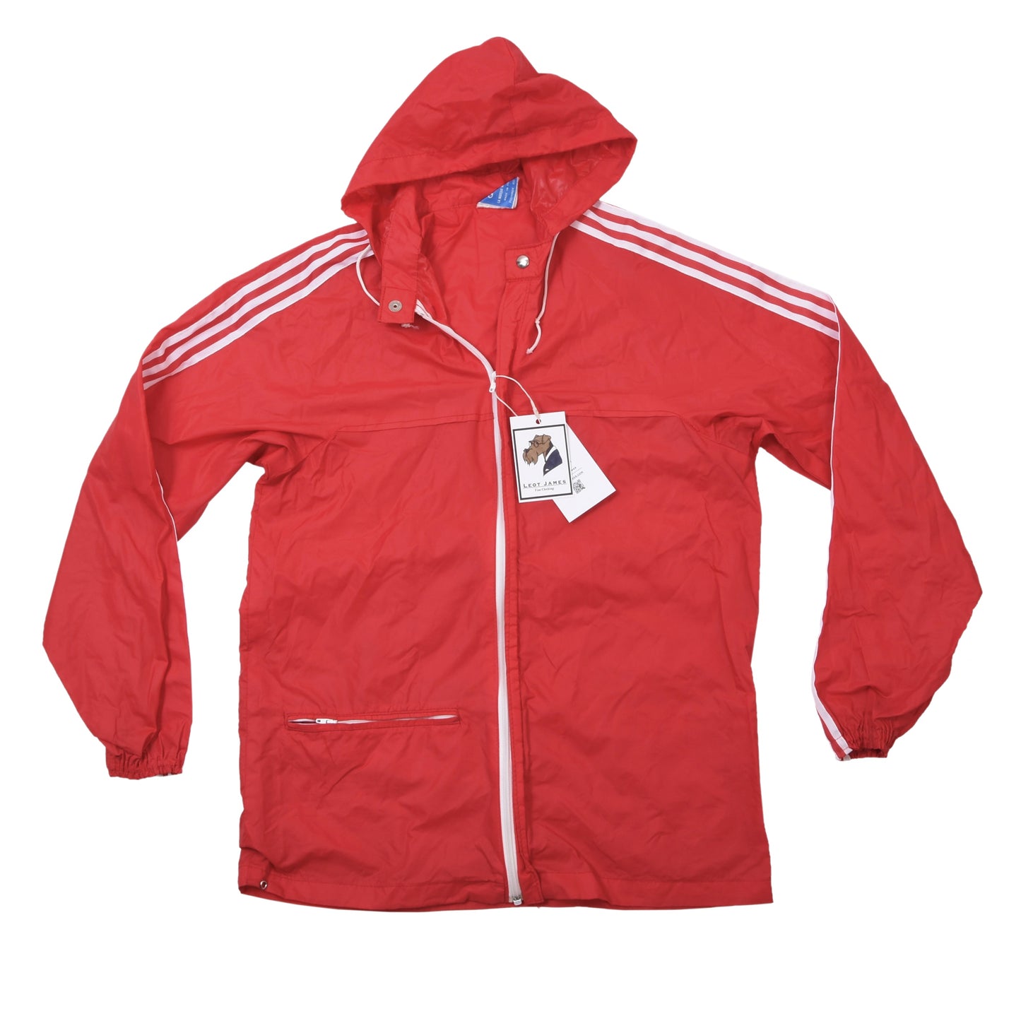 Vintage Adidas Nylon Regenjacke Größe 168 Made in France ca. 50,5cm - Rot