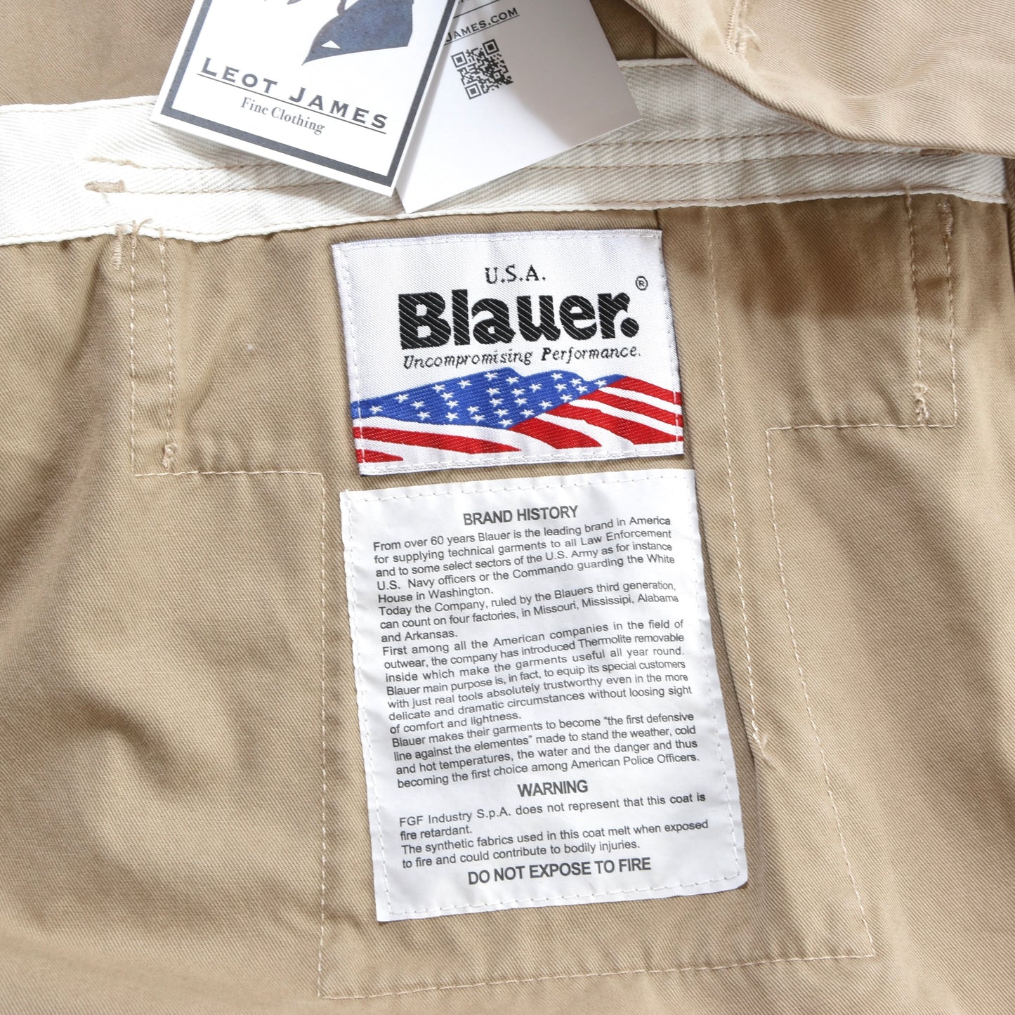 NWT Blauer USA Cotton Jacket Size XL ca. 53.5cm - Tan