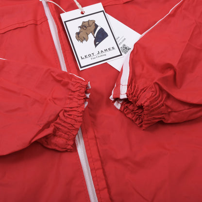 Vintage Adidas Nylon Regenjacke Größe 168 Made in France ca. 50,5cm - Rot