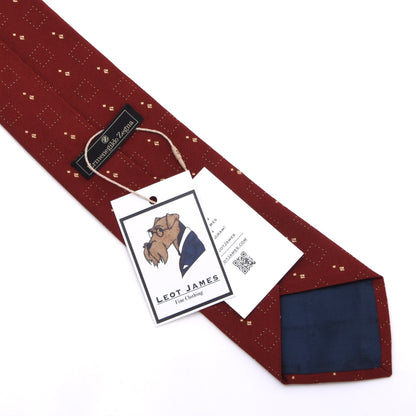 Ermenegildo Zegna Seide Krawatte Made in Italy - Rot/Gold