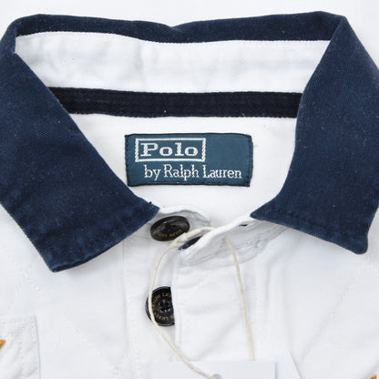 Polo Ralph Lauren RL Snow Polo Challenge Cup Rugby Shirt Chest ca. 49.5cm - White