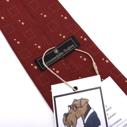Ermenegildo Zegna Seide Krawatte Made in Italy - Rot/Gold