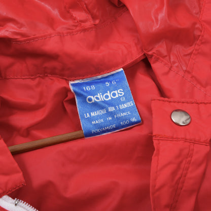 Vintage Adidas Nylon Regenjacke Größe 168 Made in France ca. 50,5cm - Rot