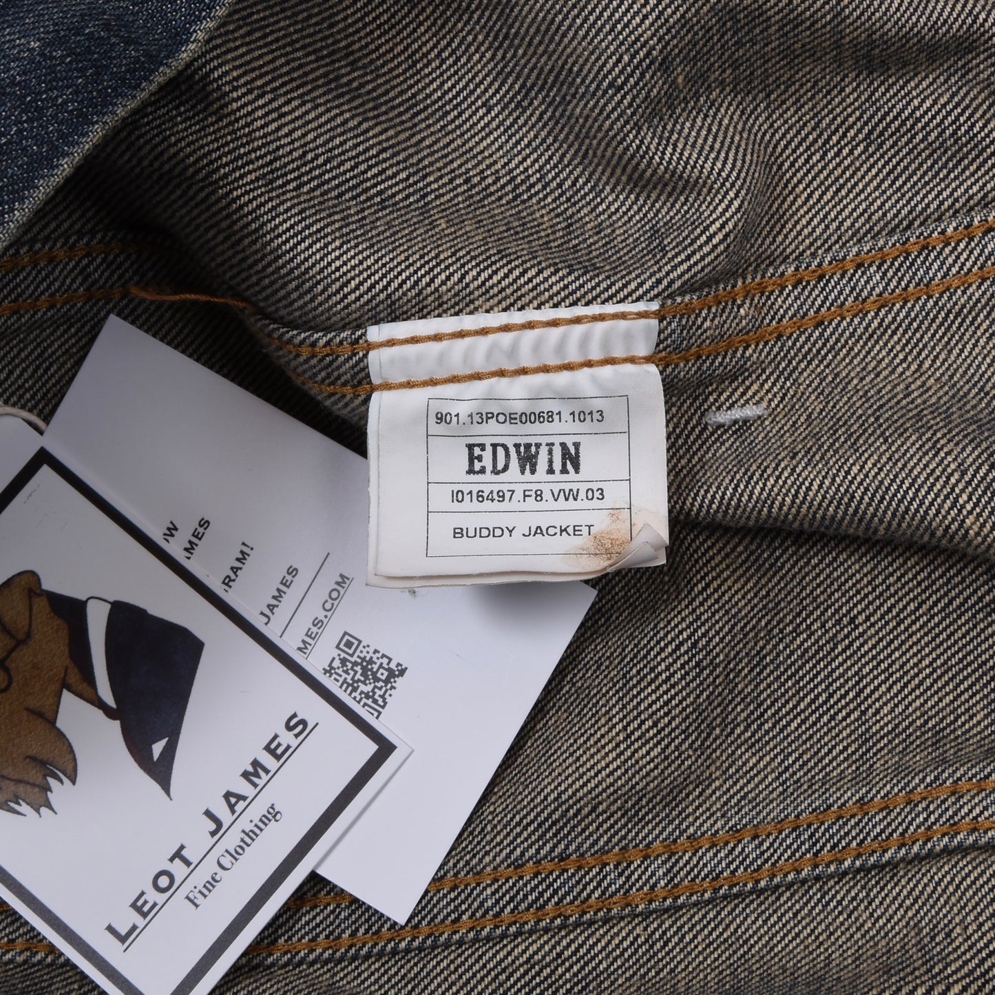 Edwin „Buddy Jacket“ Jeansjacke, Größe S, ca. 50 cm – Blau