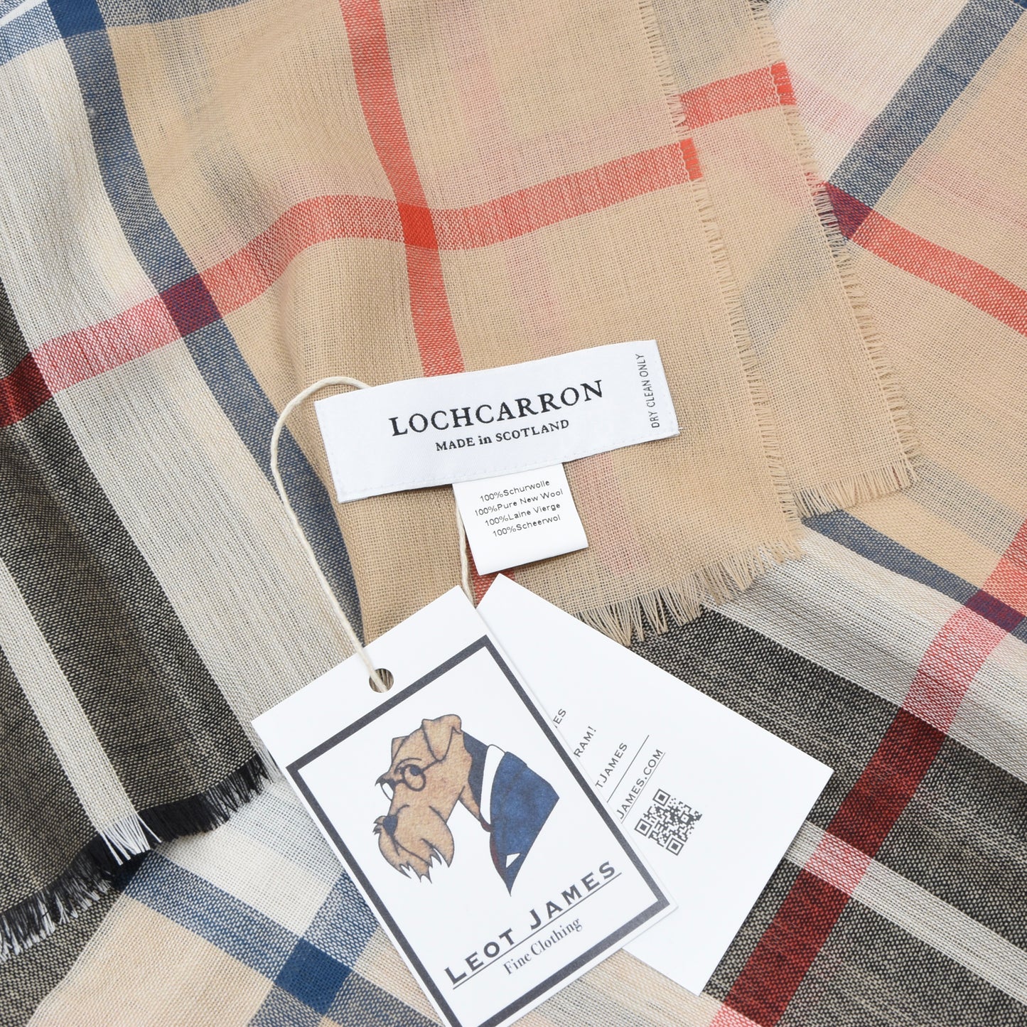 Lochcarron of Scotland 100% Wool Scarf ca. 194cm - Plaid