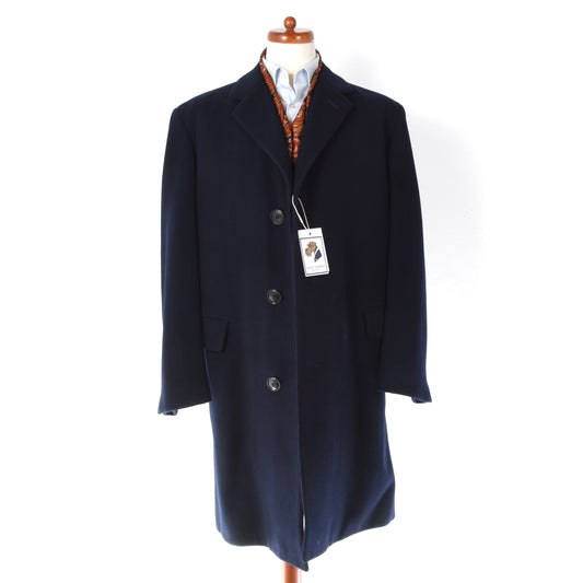 Handmade Wool Overcoat Chest ca. 62cm - Navy Blue