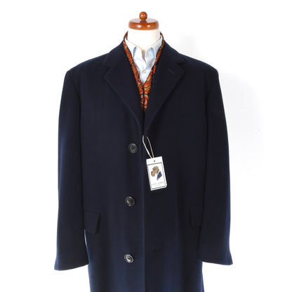 Handmade Wool Overcoat Chest ca. 62cm - Navy Blue