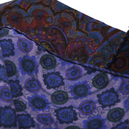 Set of 2 Cotton-Silk Reversible Pocket Squares Made in Italy - Paisley