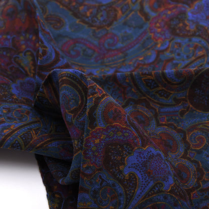 Set of 2 Cotton-Silk Reversible Pocket Squares Made in Italy - Paisley