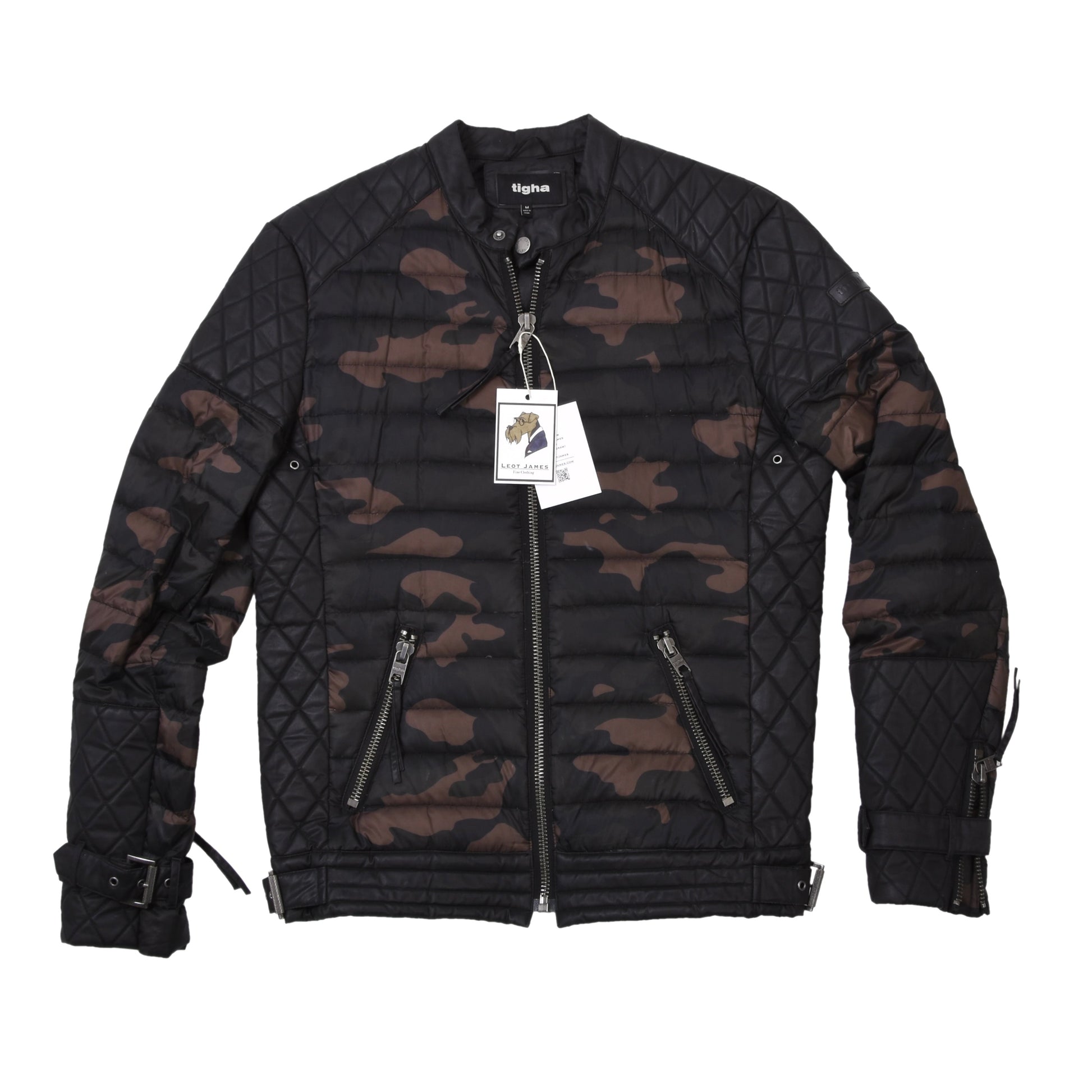 Tigha Quilted Down Jacket Size M 55cm Camouflage