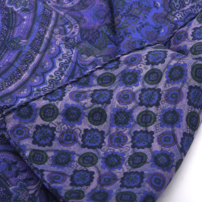 Set of 2 Cotton-Silk Reversible Pocket Squares Made in Italy - Paisley
